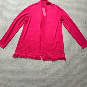 Lilly Pulitzer Fuchsia Open Cardigan